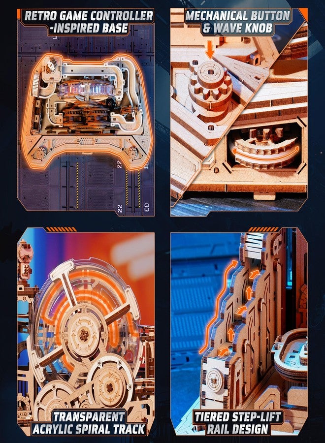 ROBOTIME 3D Wooden Puzzles Marble Run Set - 3D Puzzles for Adults-Mechanical Model Kit for Adults - Model Building Kits - Space/STEM/Engineering Gift - Image 4